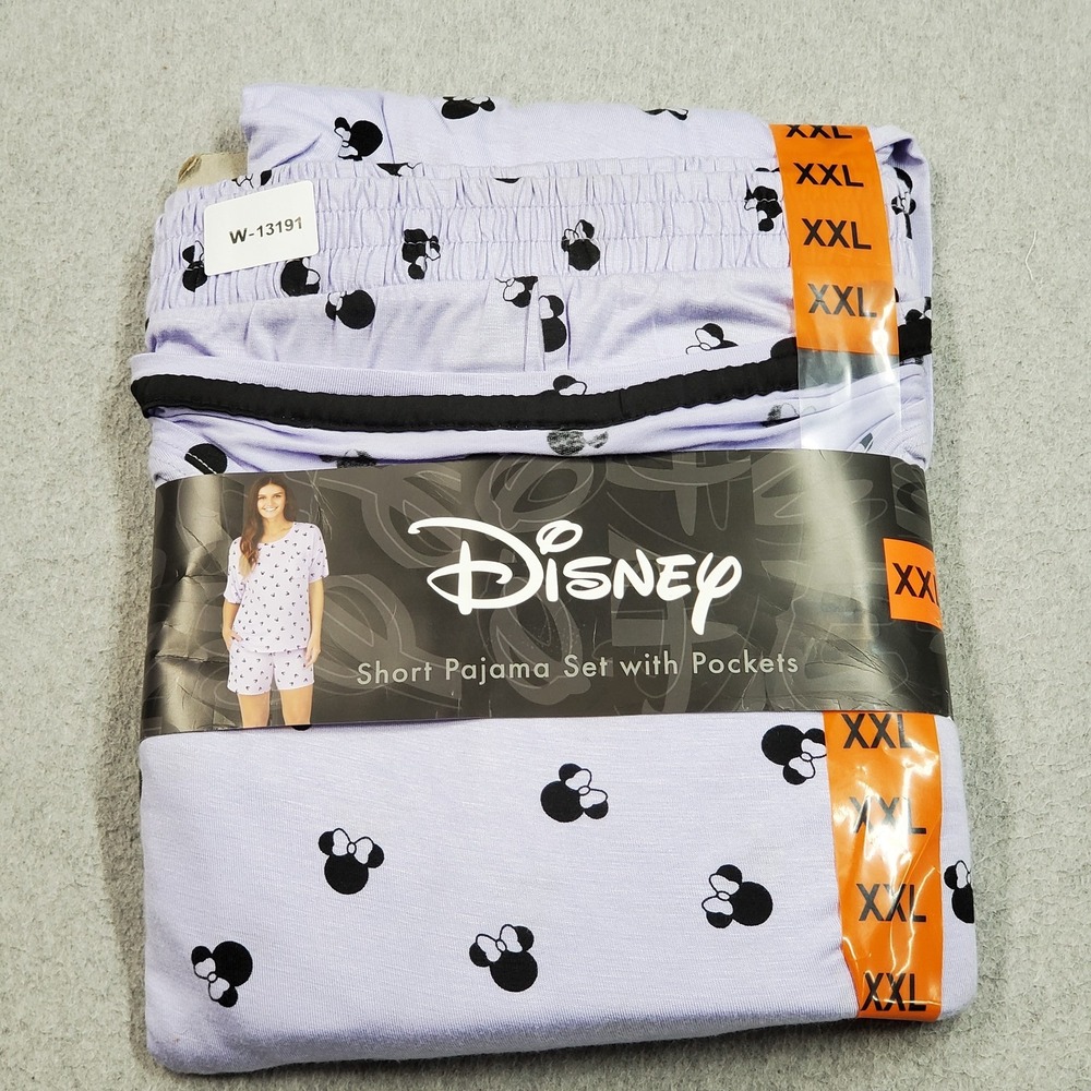 Disney Women Sleepwear XXL Purple Pajama Set Graphic Minnie NWT